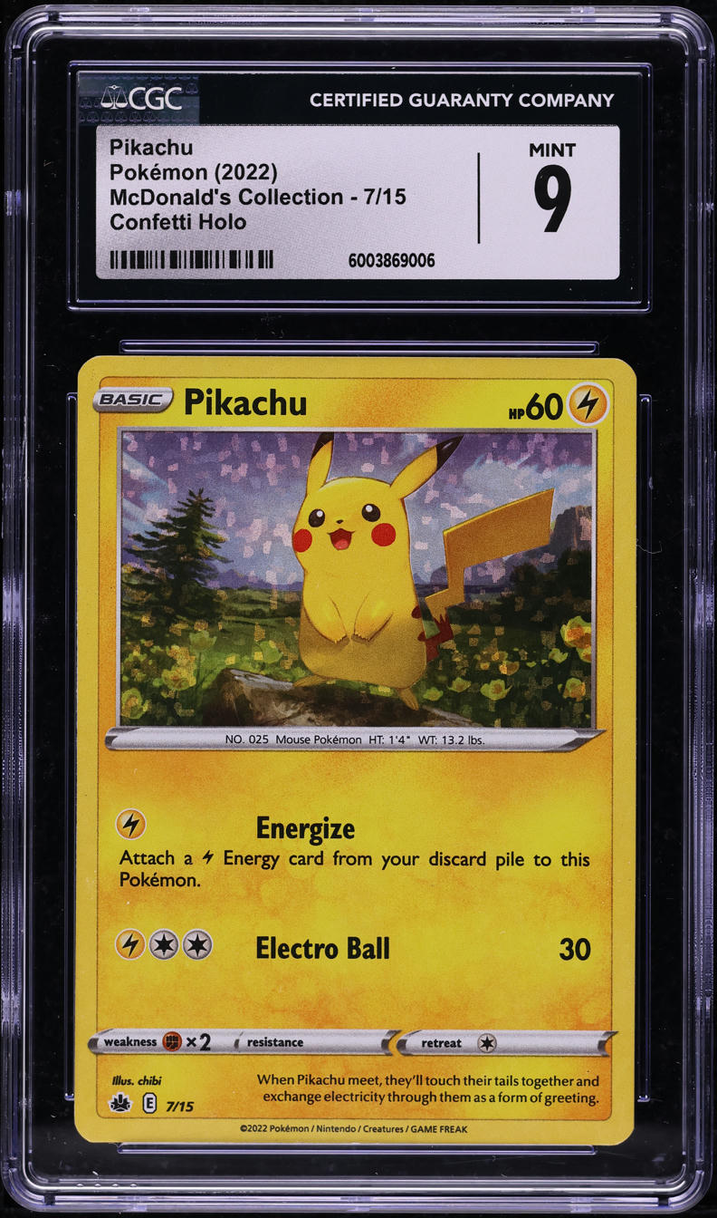 2022 Pokemon McDonald's Collection Confetti Holo Pikachu #7 CGC 9 MINT