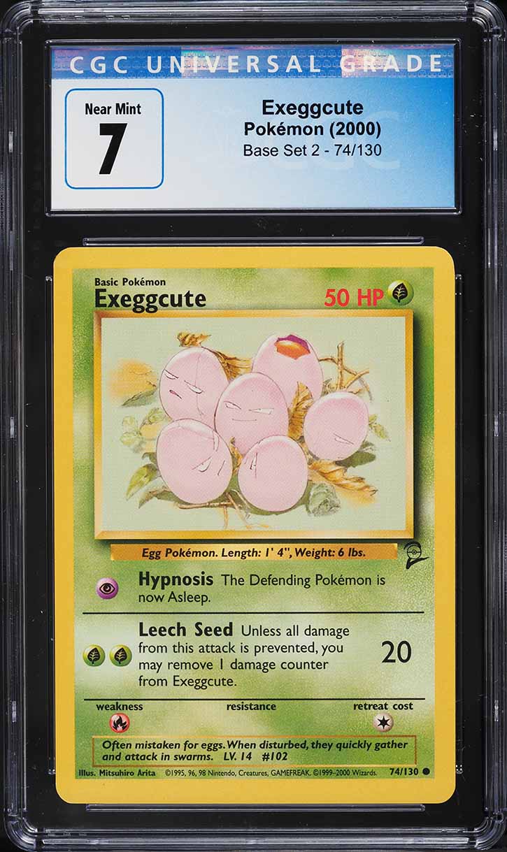 2000 Pokemon Base Set 2 Exeggcute #74 CGC 7 NRMT