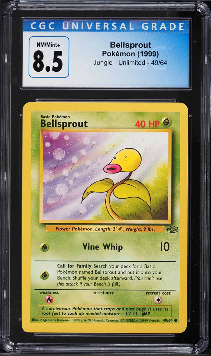 1999 Pokemon Jungle Bellsprout #49 CGC 8.5 NM-MT+