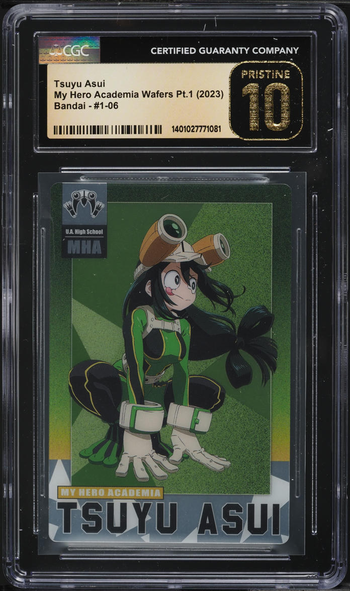 2023 My Hero Academia Wafers Japanese Part 1 Tsuyu Asui #1-06 CGC 10 PRISTINE