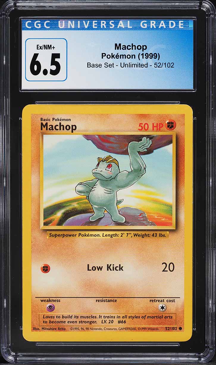 1999 Pokemon Base Set Machop #52 CGC 6.5 EXMT+