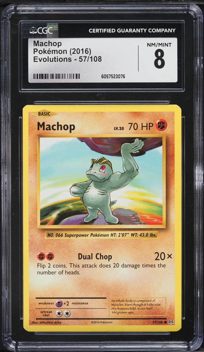 2016 Pokemon XY Evolutions Machop #57 CGC 8 NM-MT