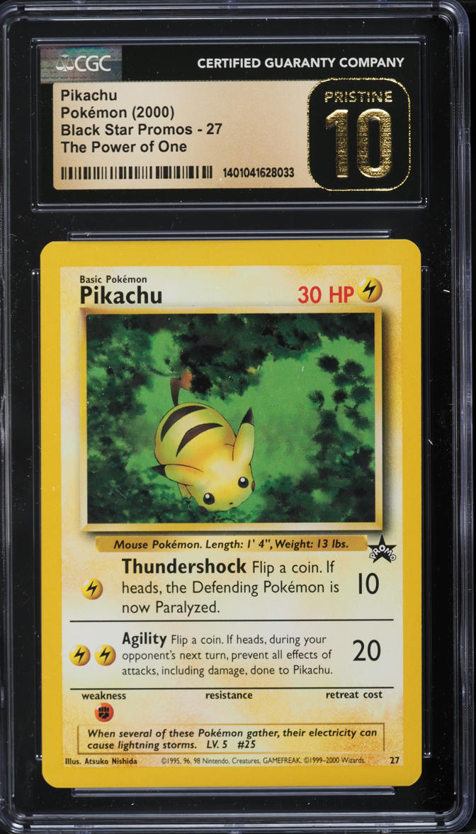 2000 Pokemon Black Star Promo Pikachu #27 CGC 10 PRISTINE