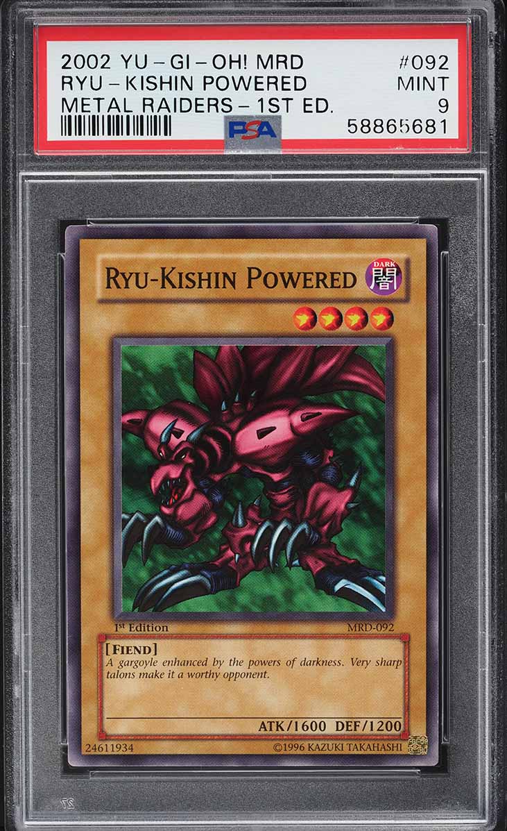 2002 Yu-Gi-Oh! Metal Raiders 1st Edition Ryu-Kishin Powered #MRD-092 PSA 9 MINT