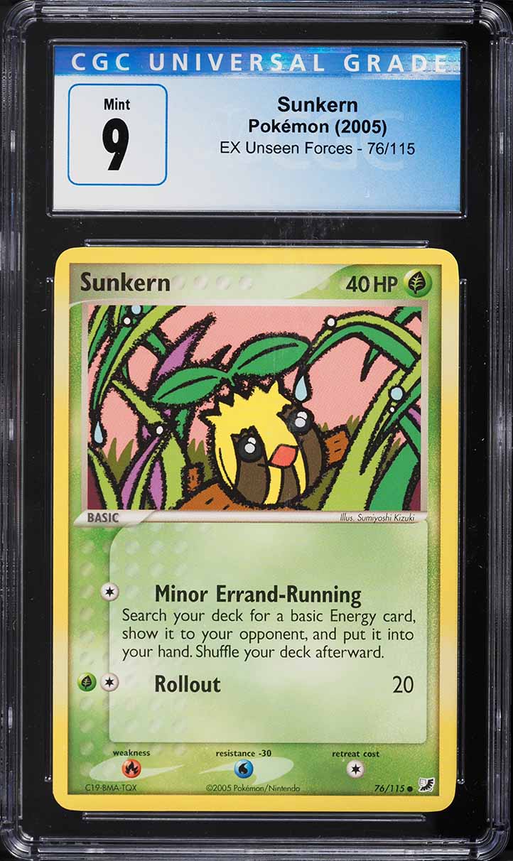 2005 Pokemon EX Unseen Forces Sunkern #76 CGC 9 MINT