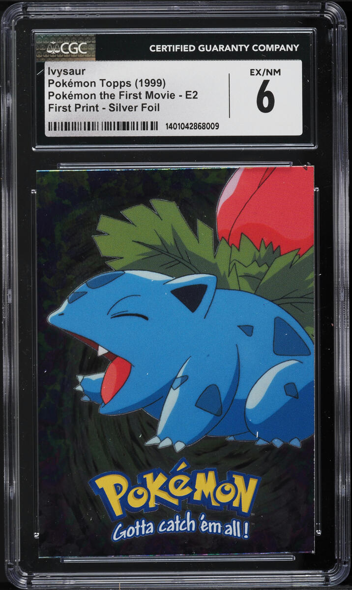 1999 Topps Pokemon The First Movie Silver Foil Ivysaur #2 CGC 6 EXMT