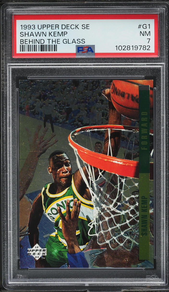 1993 Upper Deck SE Behind The Glass Shawn Kemp #G1 PSA 7 NRMT