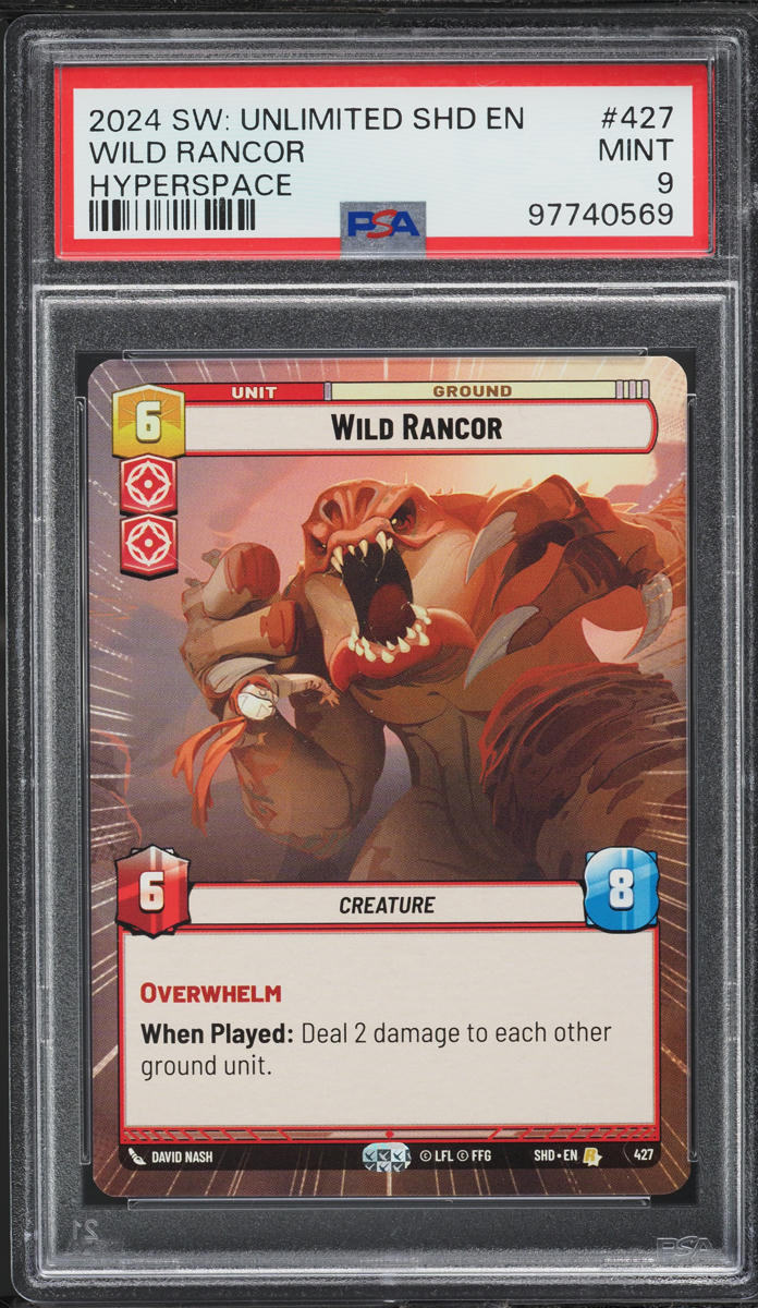 2024 Star Wars Unlimited Shadows Of The Galaxy Hyperspace Wild Rancor #427 PSA 9