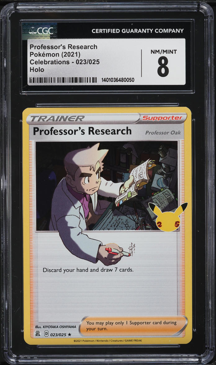 2021 Pokemon Celebrations Holo Professor's Research #23 CGC 8 NM-MT