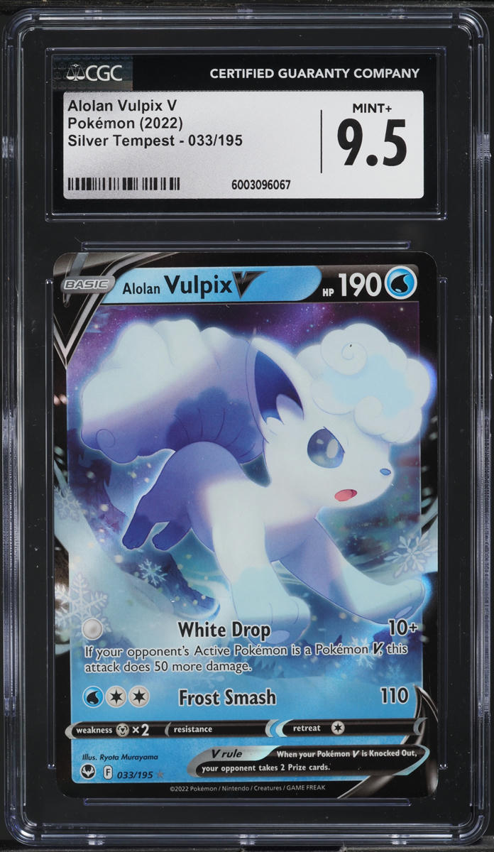 2022 Pokemon Sword & Shield Silver Tempest Alolan Vulpix V #33 CGC 9.5 MINT+