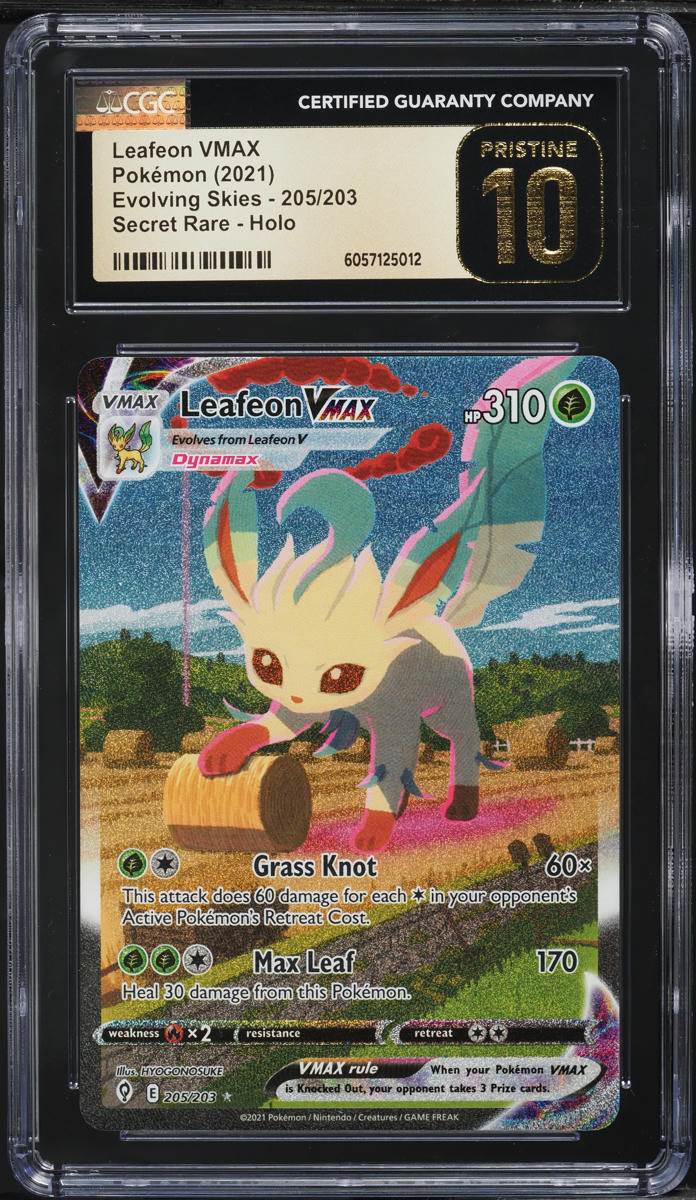 2021 Pokemon SWSH Evolving Skies Alt Art Leafeon VMAX #205 CGC 10 PRISTINE