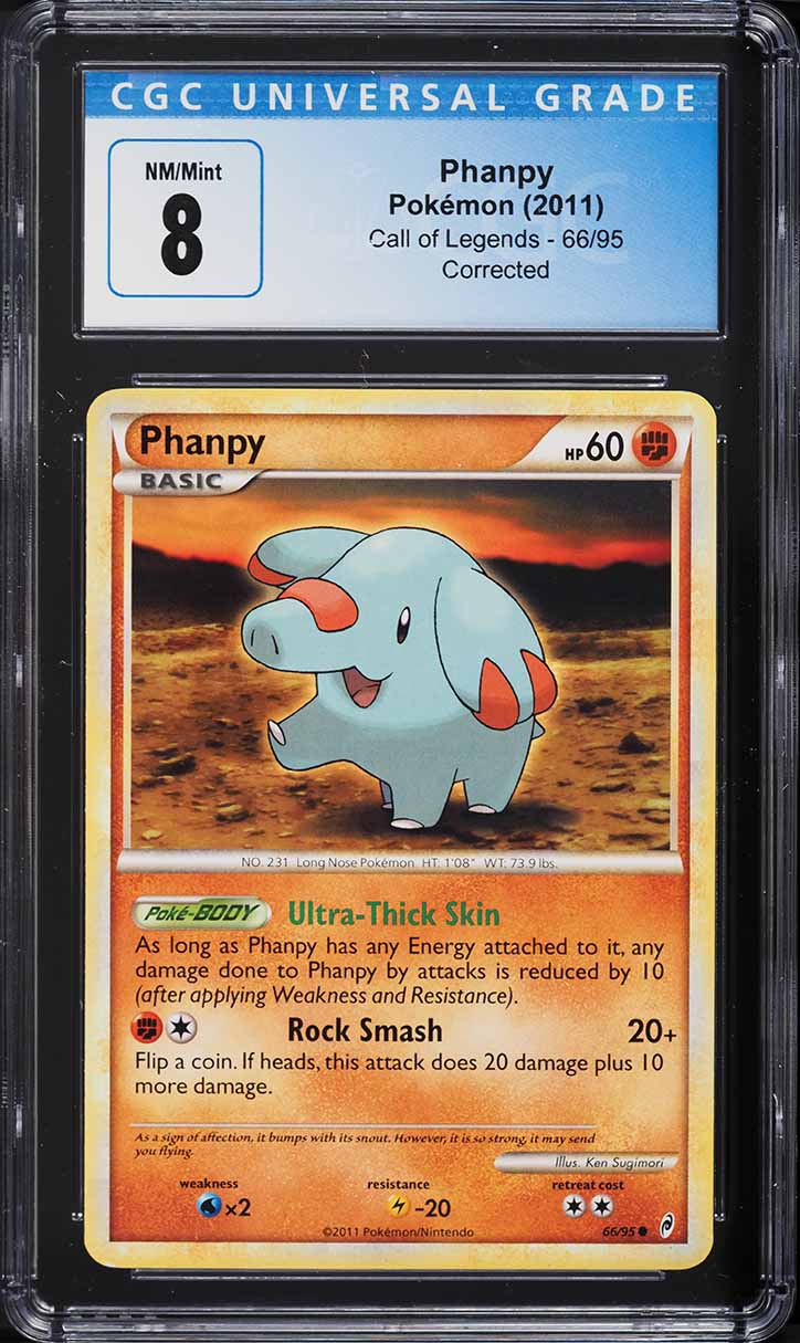 2011 Pokemon Call Of Legends Phanpy #66 CGC 8 NM-MT