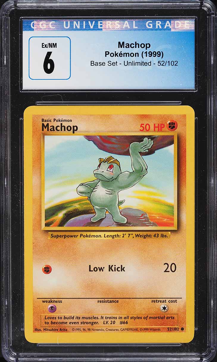 1999 Pokemon Base Set Machop #52 CGC 6 EXMT