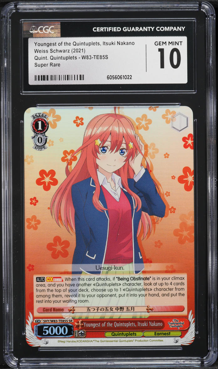 2021 Weiss Schwarz Quintuplets Youngest Of The Quintuplets, Itsuki Nakano CGC 10