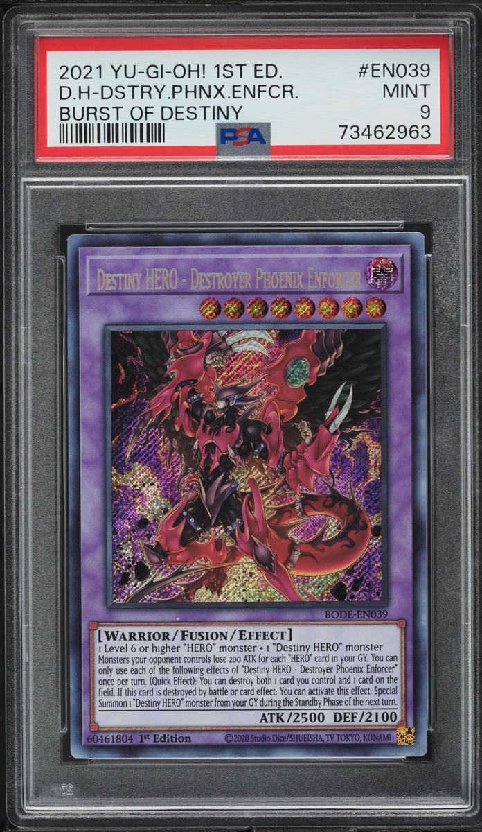 2021 Yu-Gi-Oh! Burst Destiny D.Hero Destroyer Phoenix Enforcer #BODE-EN039 PSA 9