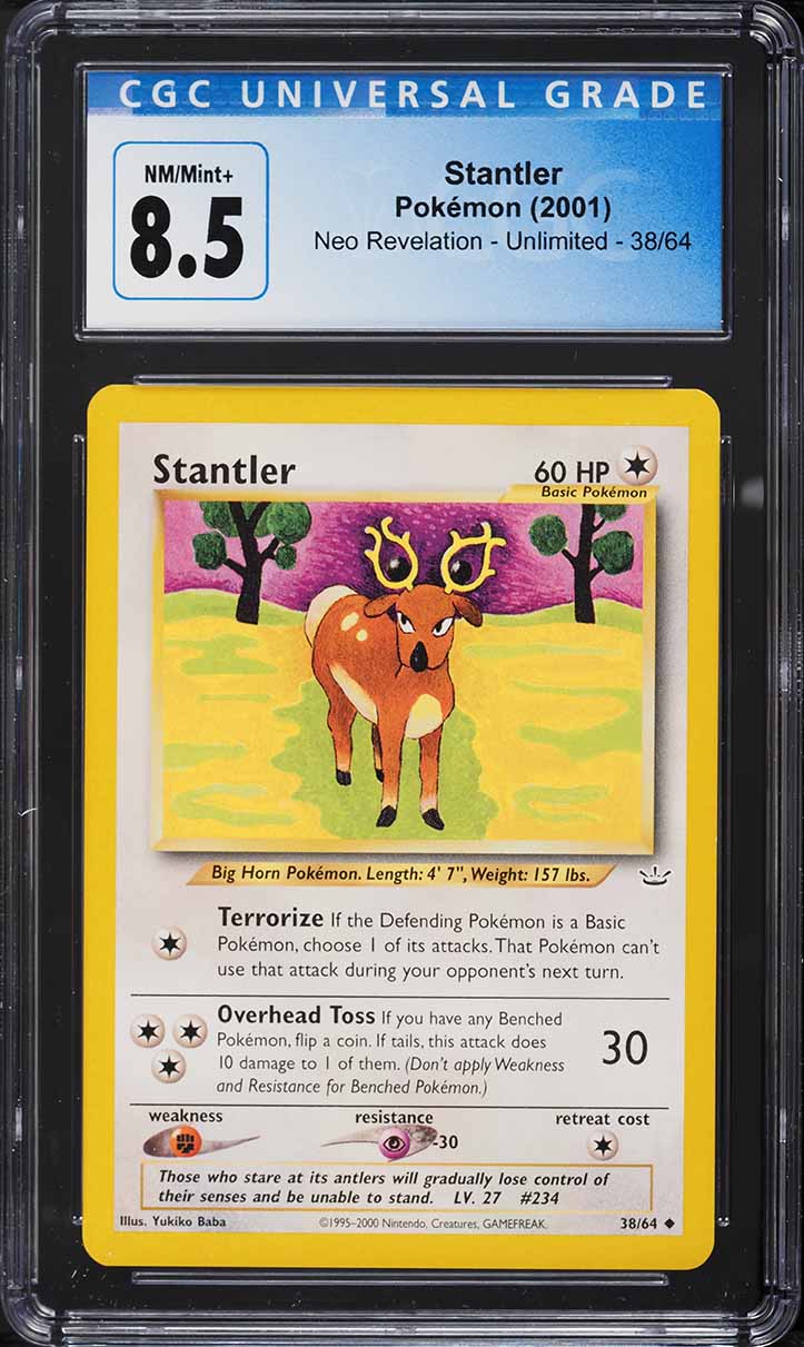 2001 Pokemon Neo Revelation Stantler #38 CGC 8.5 NM-MT+