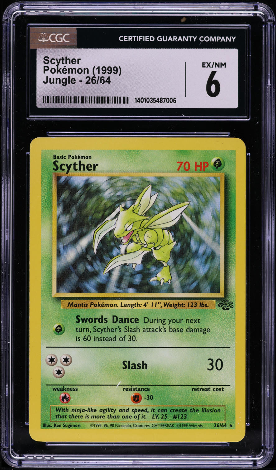 1999 Pokemon Jungle Scyther #26 CGC 6 EXMT