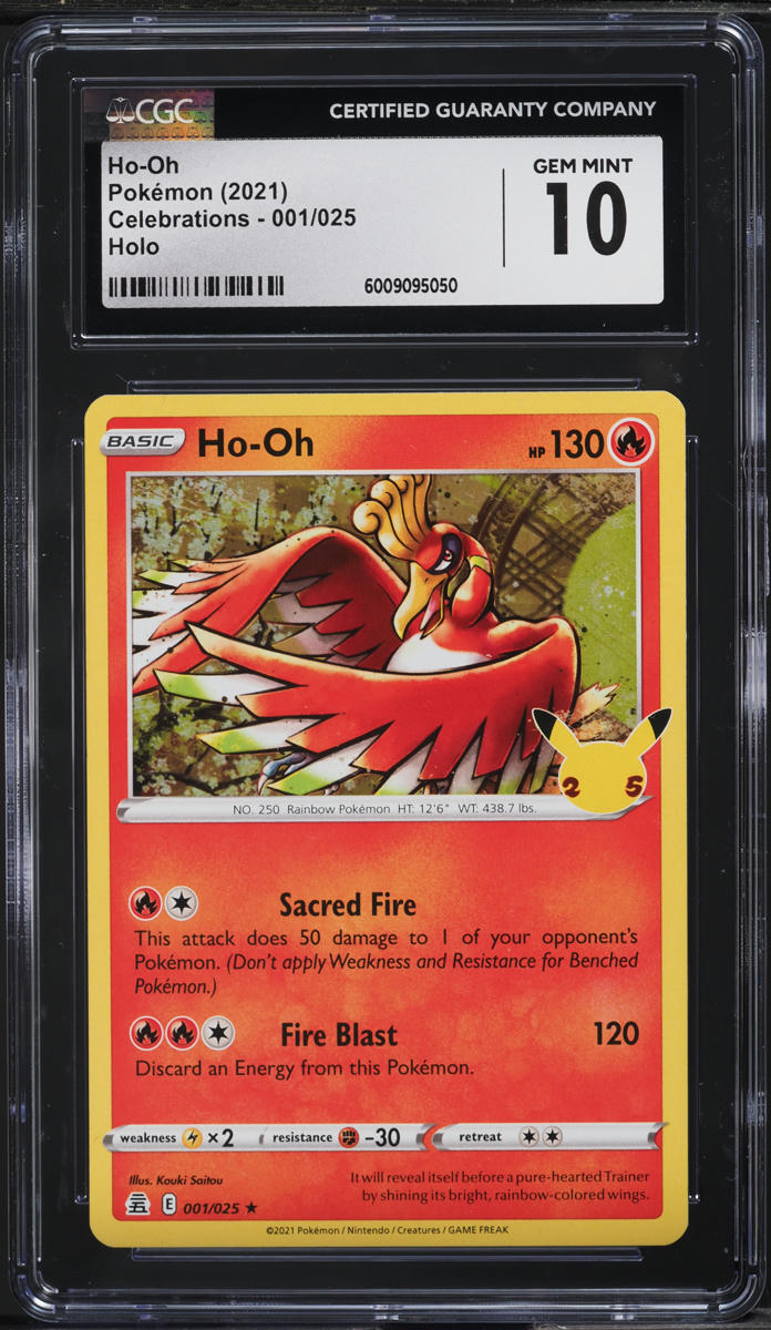 2021 Pokemon Sword & Shield Celebrations Holo Ho-Oh #1 CGC 10 GEM MINT