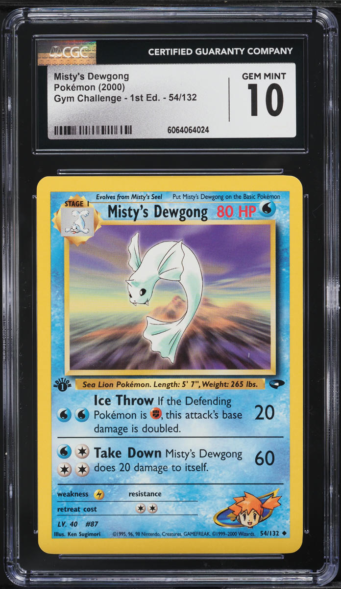 2000 Pokemon Gym Challenge 1st Edition Misty's Dewgong #54 CGC 10 GEM MINT