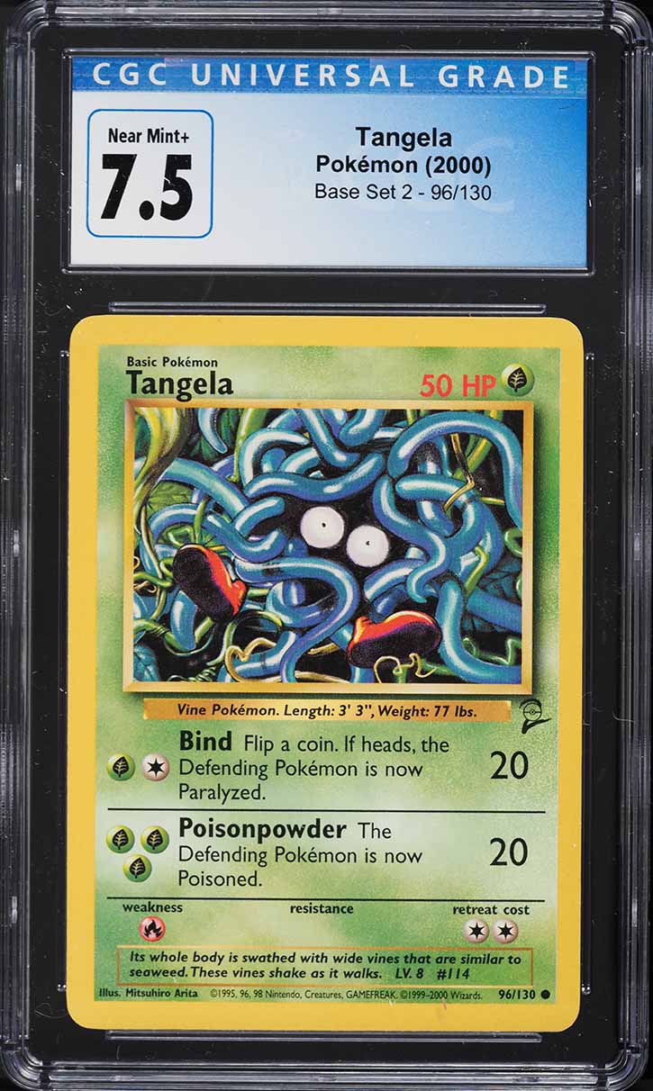 2000 Pokemon Base Set 2 Tangela #96 CGC 7.5 NRMT+