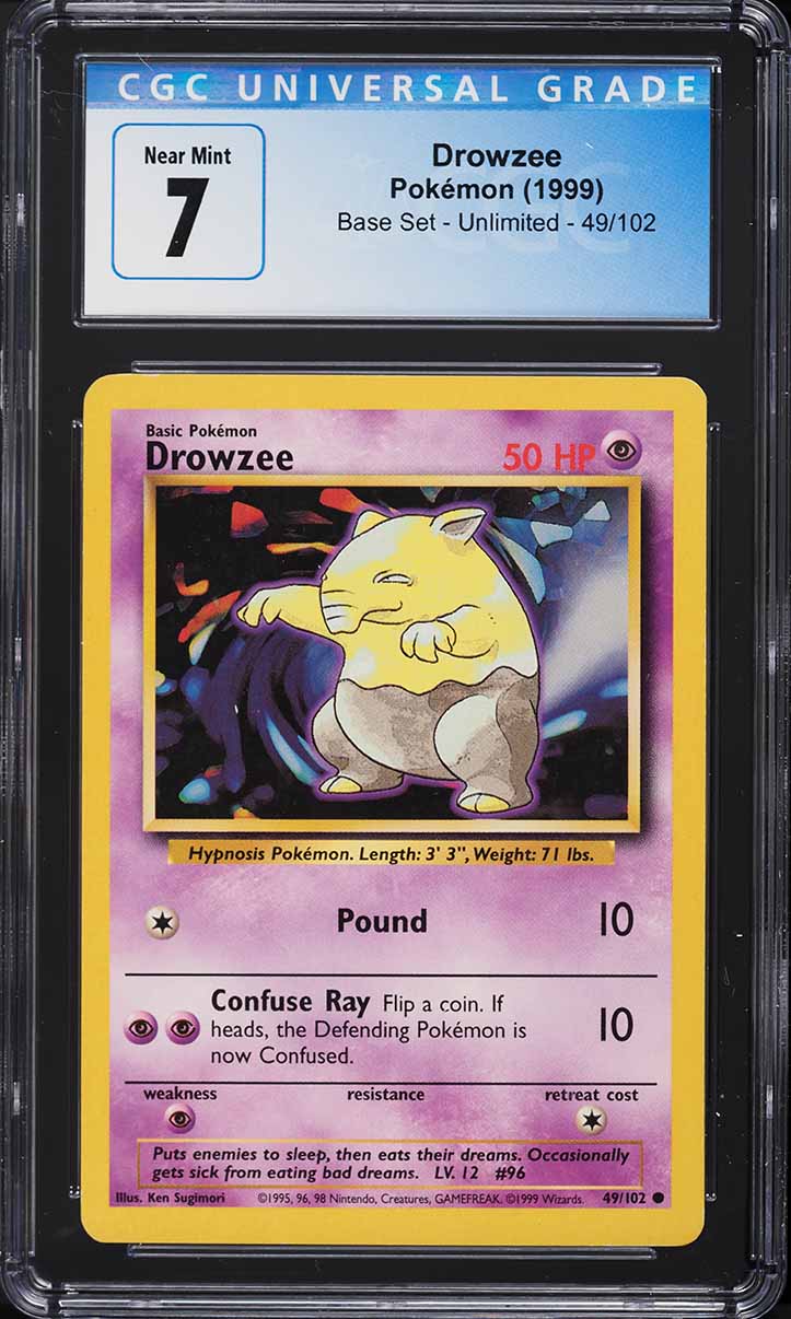 1999 Pokemon Base Set Drowzee #49 CGC 7 NRMT