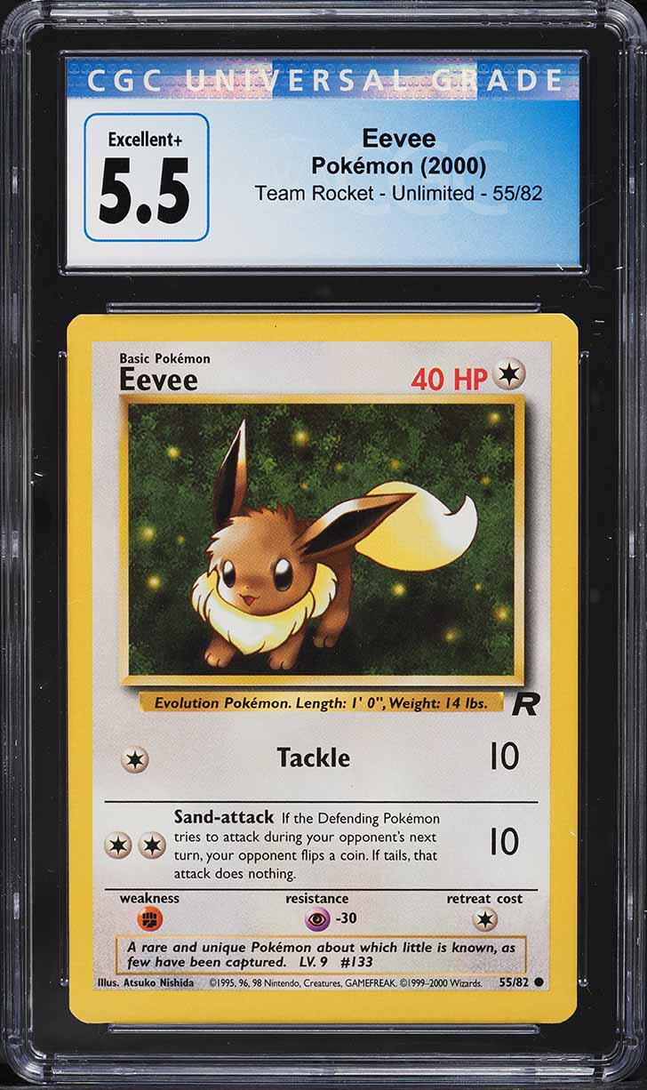 2000 Pokemon Team Rocket Eevee #55 CGC 5.5 EX+