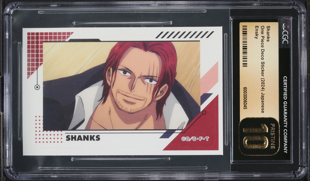 2024 One Piece Japanese Ensky Deco Sticker Shanks CGC 10 PRISTINE