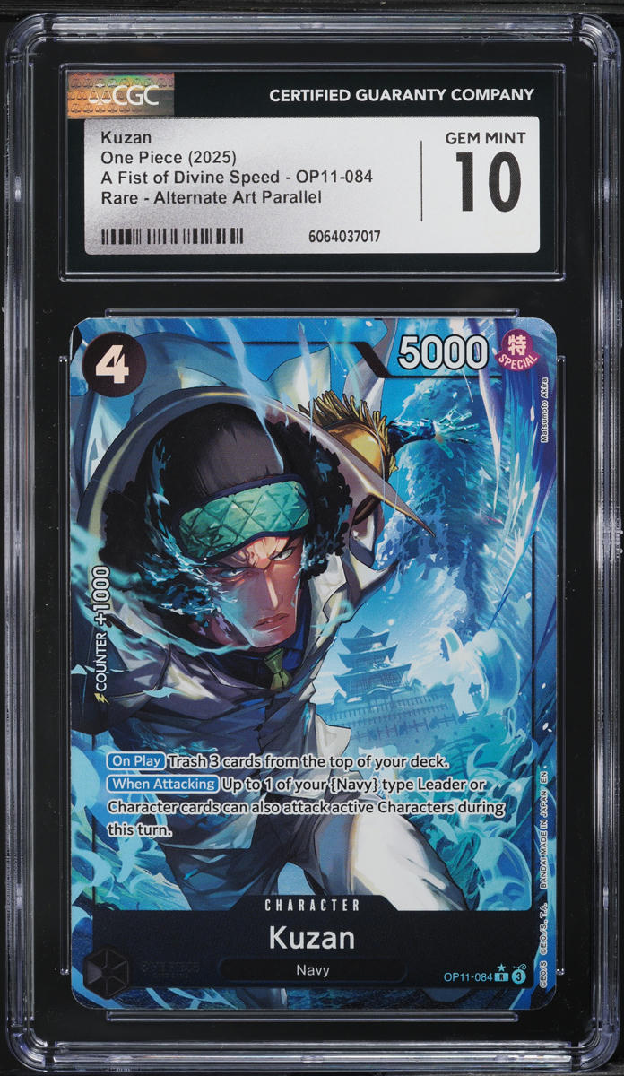 2025 One Piece A Fist Of Divine Speed Alt Art Kuzan #OP11-084 CGC 10 GEM MINT
