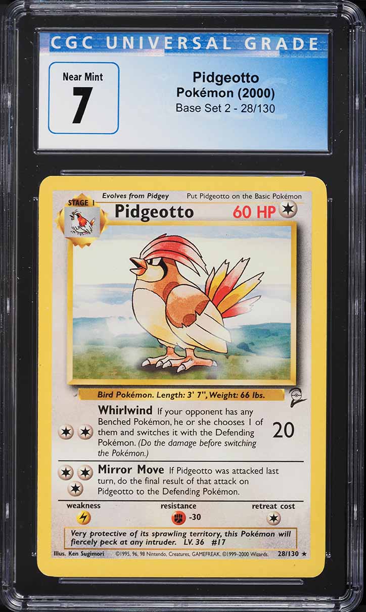 2000 Pokemon Base Set 2 Pidgeotto #28 CGC 7 NRMT