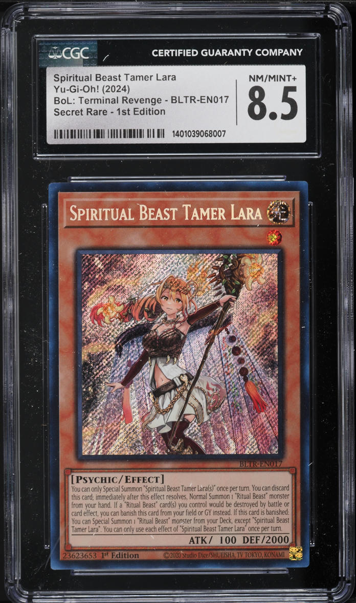 2024 Yu-Gi-Oh! BLTR 1st Edition Spiritual Beast Tamer Lara #BLTR-EN017 CGC 8.5