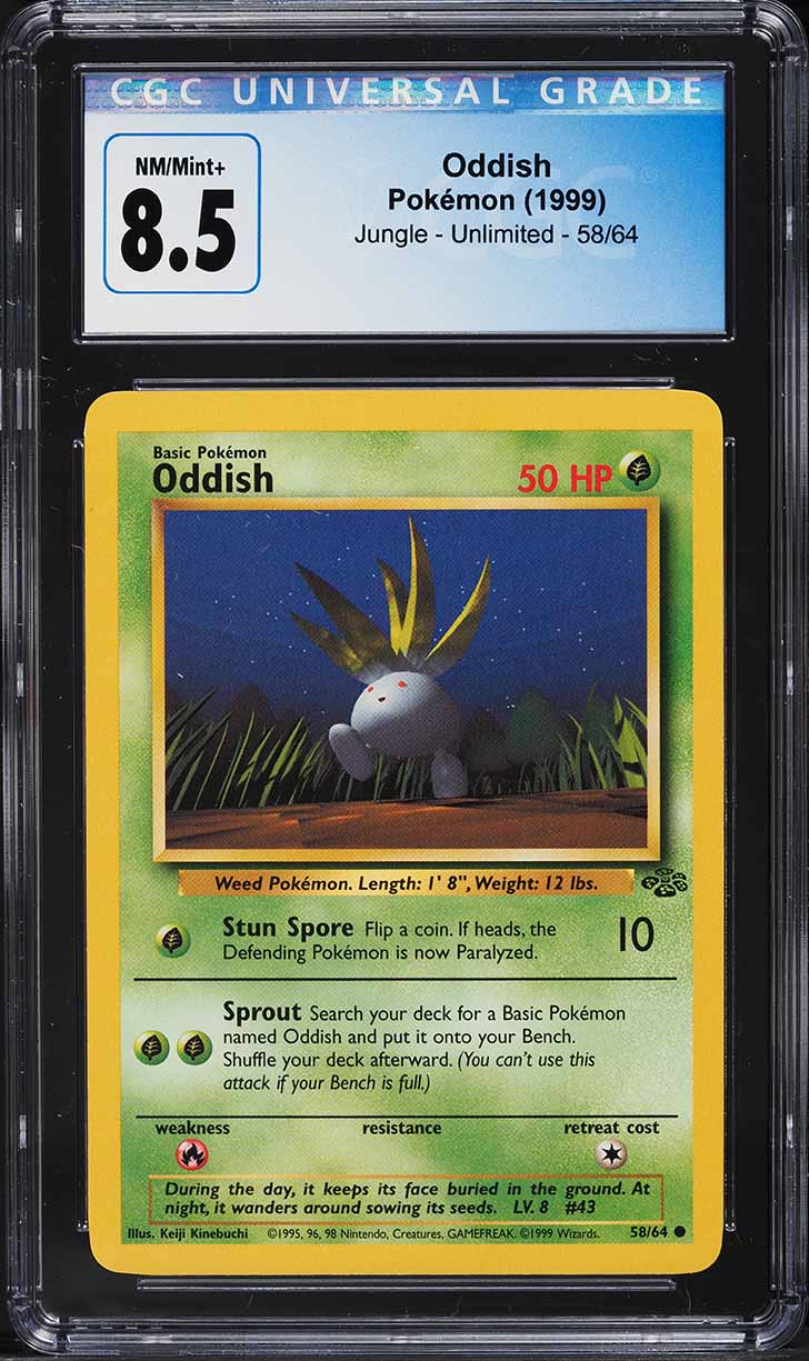 1999 Pokemon Jungle Oddish #58 CGC 8.5 NM-MT+