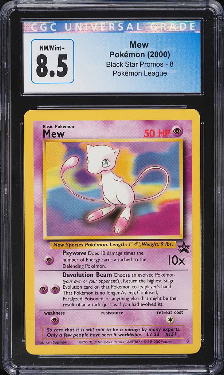 2000 Pokemon League Black Star Promo Mew #8 CGC 8.5 NM-MT+