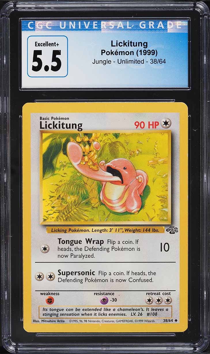 1999 Pokemon Jungle Lickitung #38 CGC 5.5 EX+