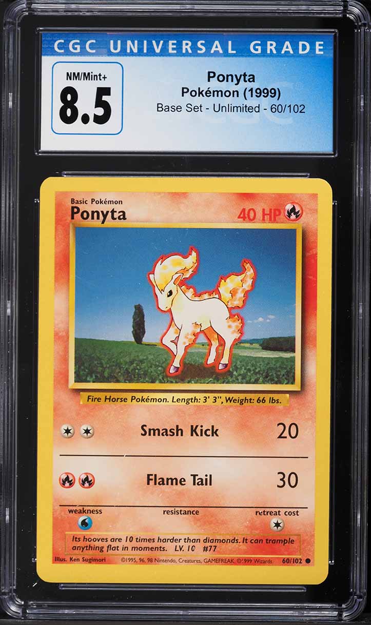 1999 Pokemon Base Set Ponyta #60 CGC 8.5 NM-MT+