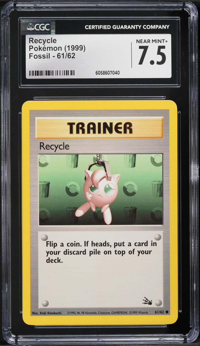 1999 Pokemon Fossil Recycle #61 CGC 7.5 NRMT+