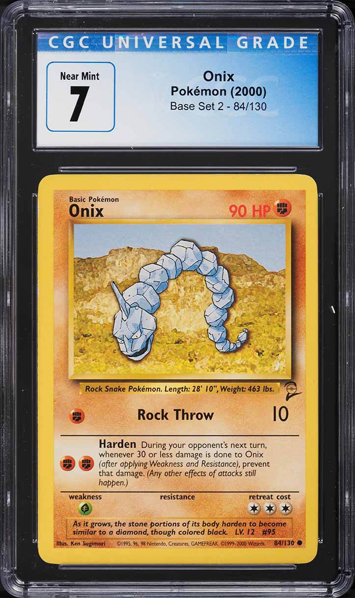 2000 Pokemon Base Set 2 Onix #84 CGC 7 NRMT