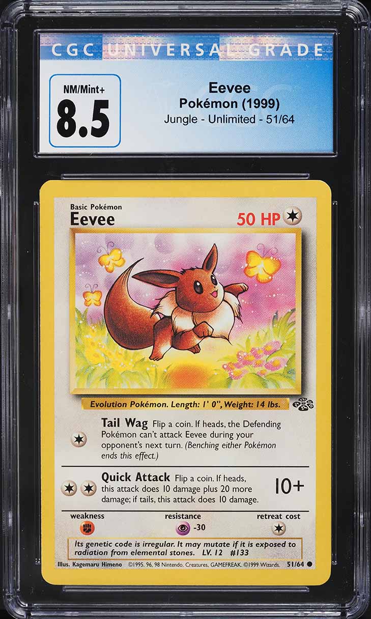 1999 Pokemon Jungle Eevee #51 CGC 8.5 NM-MT+