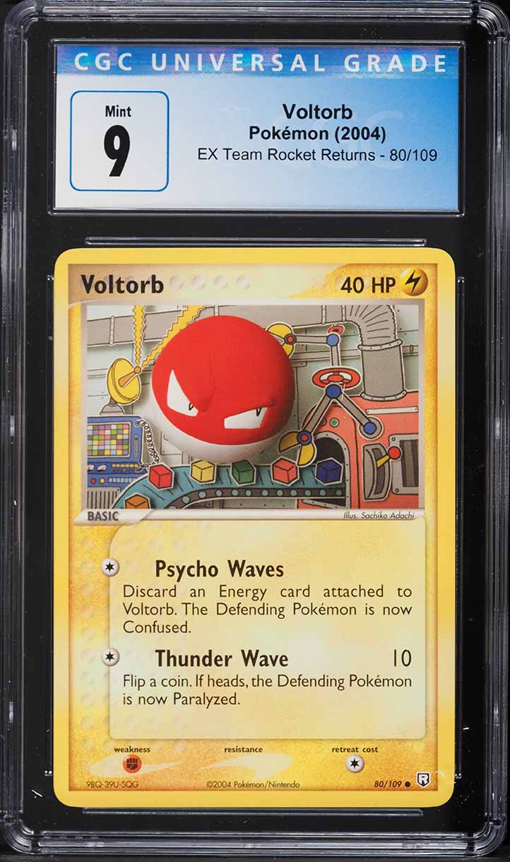 2004 Pokemon EX Team Rocket Returns Voltorb #80 CGC 9 MINT