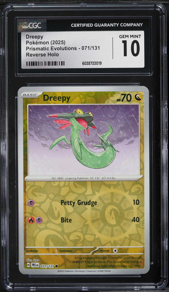 2025 Pokemon SV Prismatic Evolutions Reverse Holo Dreepy #71 CGC 10 GEM MINT