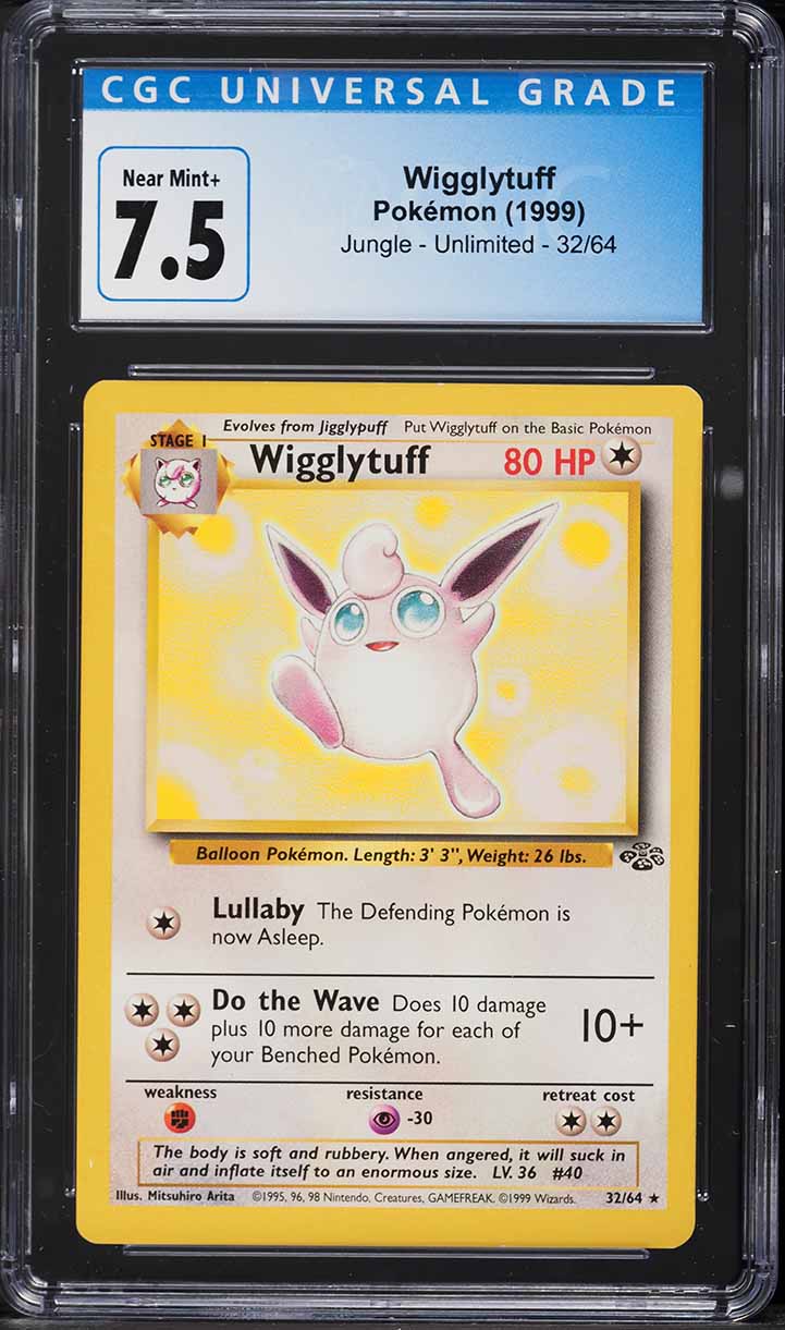 1999 Pokemon Jungle Wigglytuff #32 CGC 7.5 NRMT+