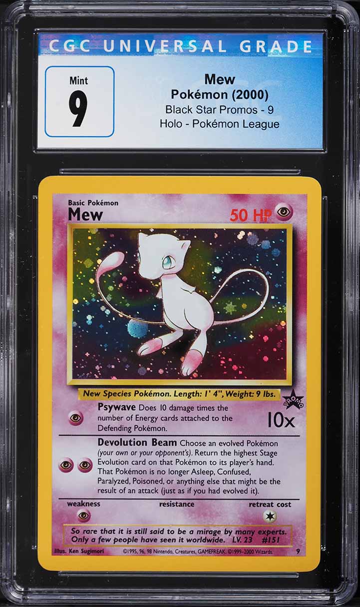 2000 Pokemon League Black Star Promo Holo Mew #9 CGC 9 MINT