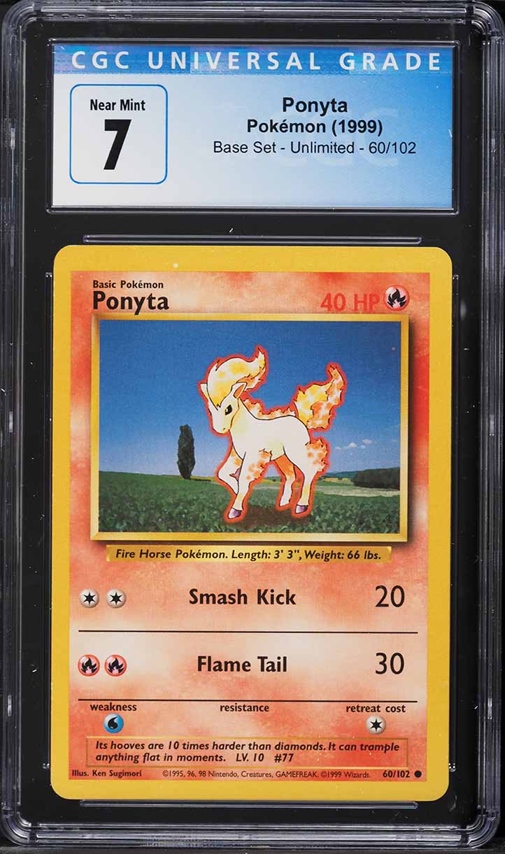 1999 Pokemon Base Set Ponyta #60 CGC 7 NRMT