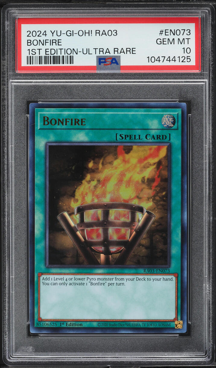 2024 Yu-Gi-Oh! Quarter Century Bonanza 1st Edition Bonfire #RA03-EN073 PSA 10