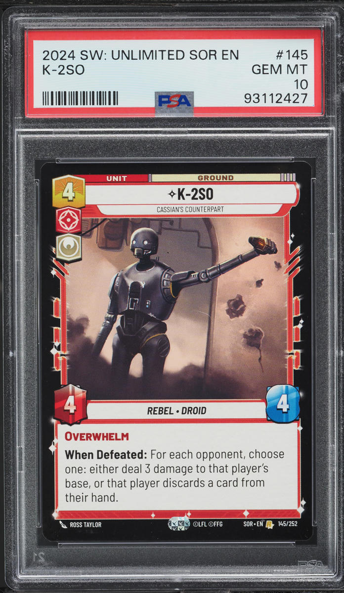 2024 Star Wars Unlimited Spark Of Rebellion K-2SO #145 PSA 10 GEM MINT