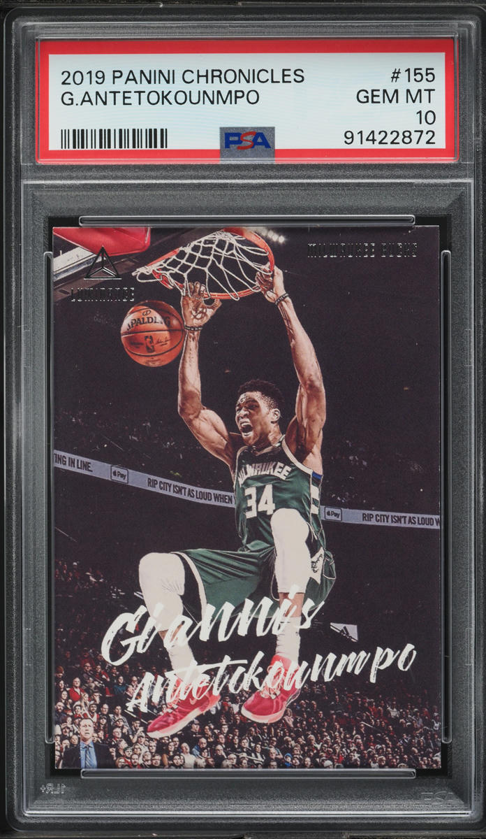 2019 Panini Chronicles Luminance Giannis Antetokounmpo #155 PSA 10 GEM MINT