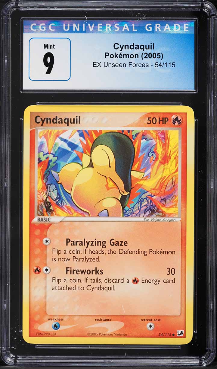 2005 Pokemon EX Unseen Forces Cyndaquil #54 CGC 9 MINT