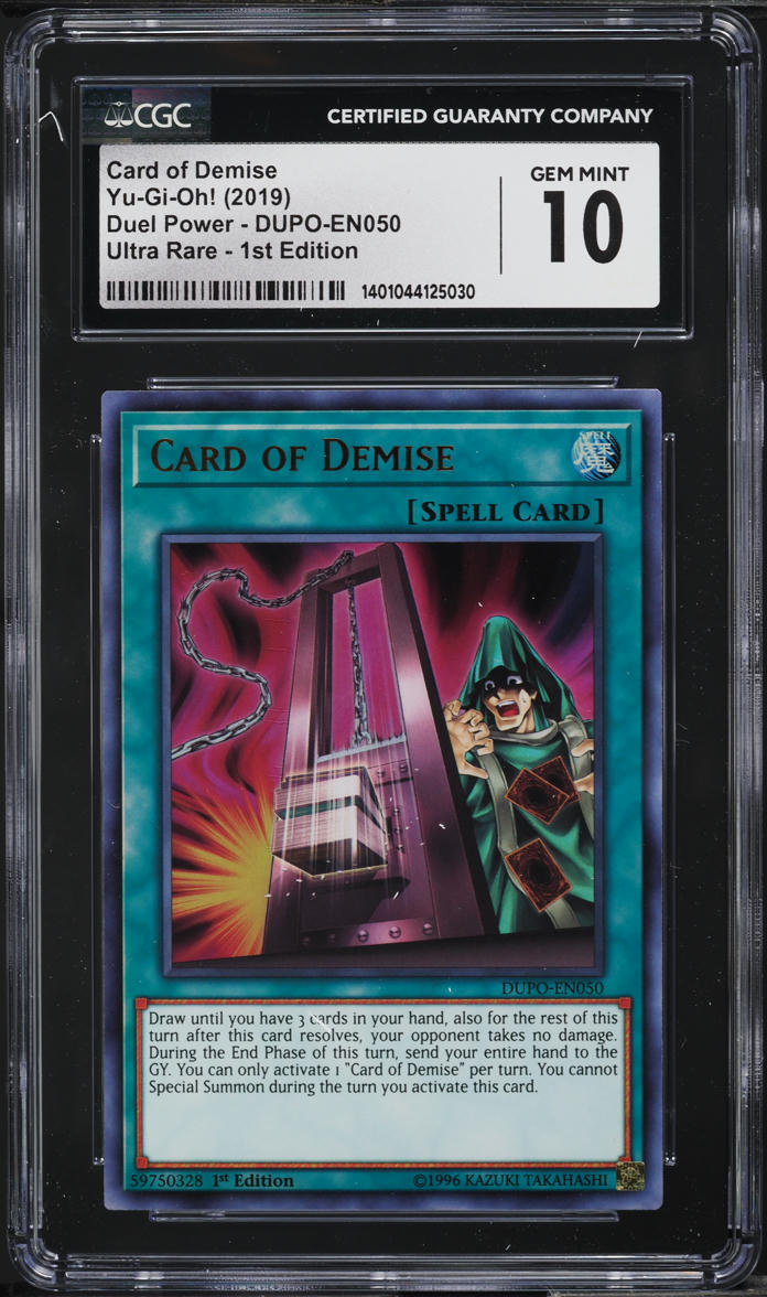 2019 Yu-Gi-Oh! Duel Power 1st Edition Card Of Demise #DUPO-EN050 CGC 10 GEM MINT