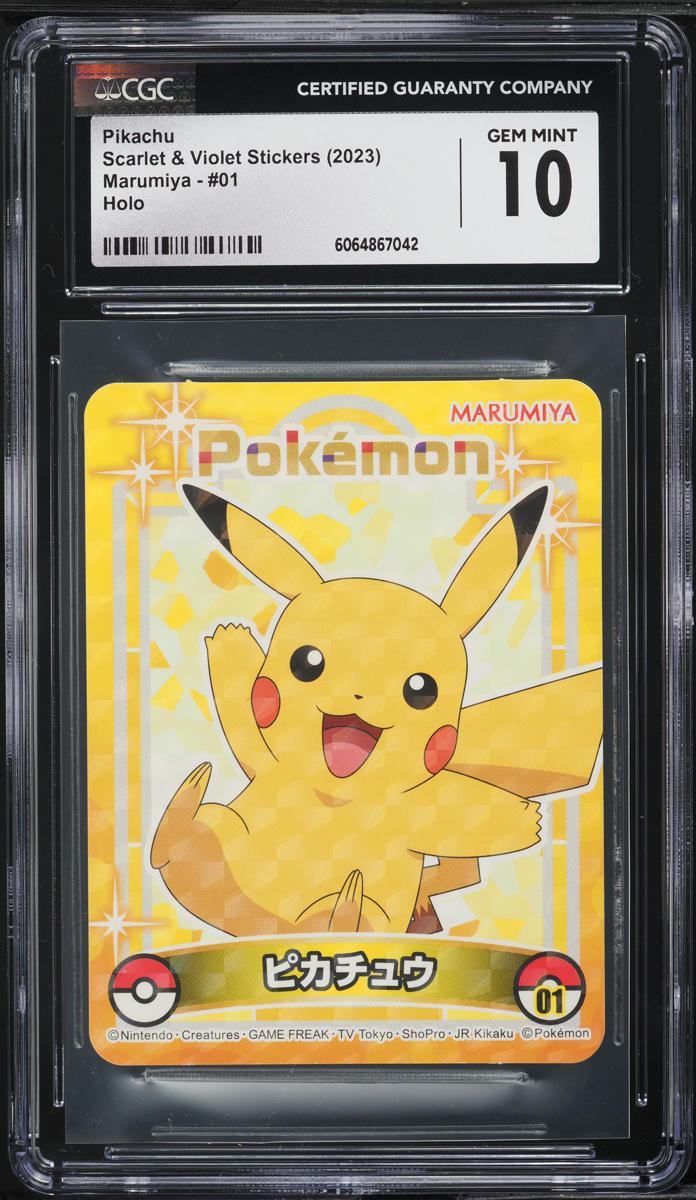 2023 Pokemon Japanese SV Marumiya Stickers Holo Pikachu #1 CGC 10 GEM MINT