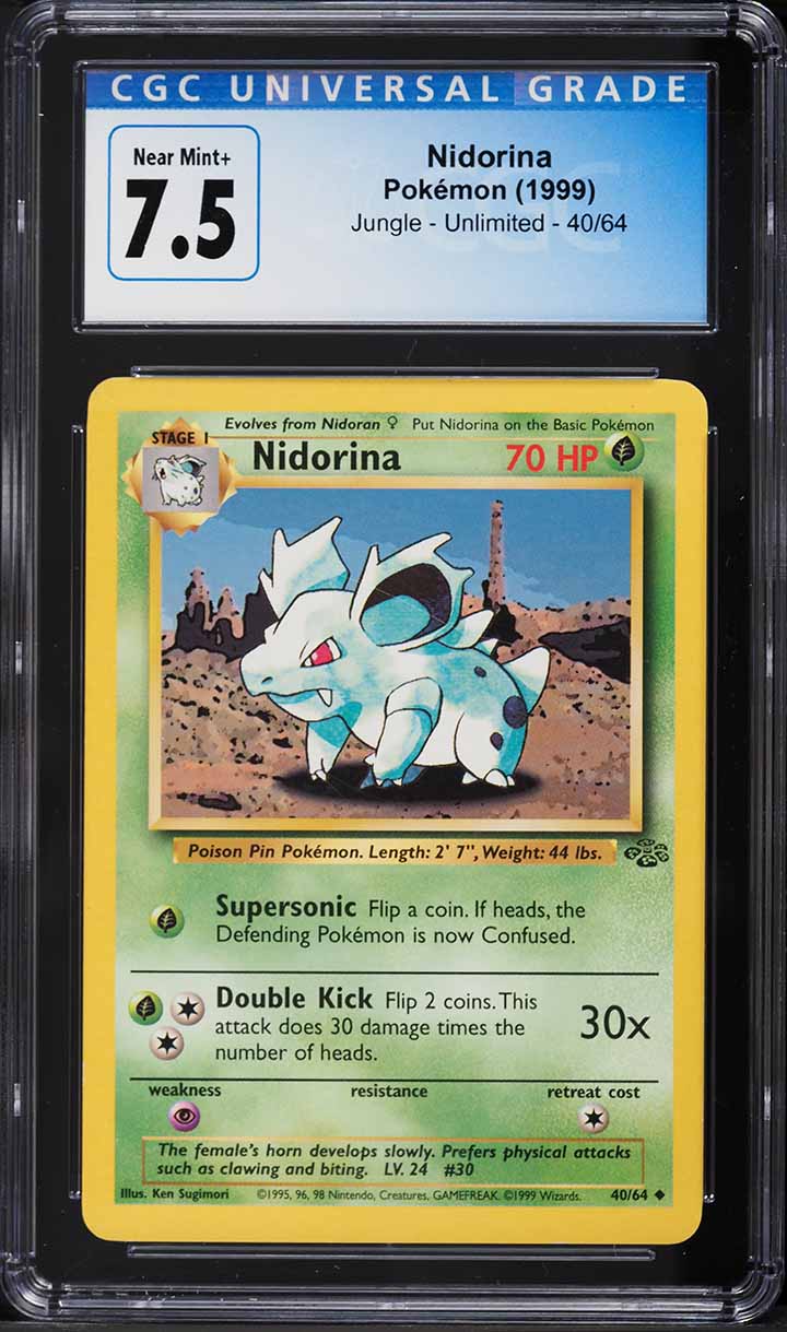 1999 Pokemon Jungle Nidorina #40 CGC 7.5 NRMT+