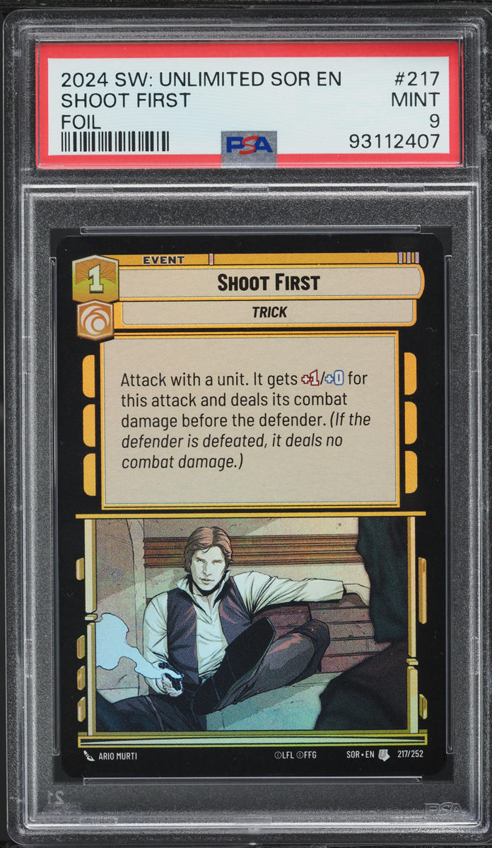 2024 Star Wars Unlimited Spark Of Rebellion Foil Shoot First #217 PSA 9 MINT